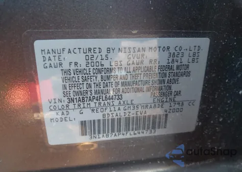 2015 Nissan Sentra Sv from USA, damaged, VIN 3N1AB7AP4FL644733
